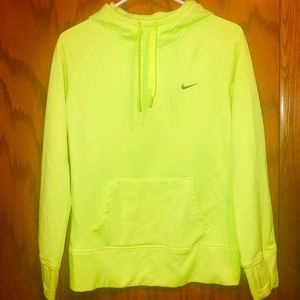 NIKE Therma-Fit Neon Yellow Hoodie Sweatshirt